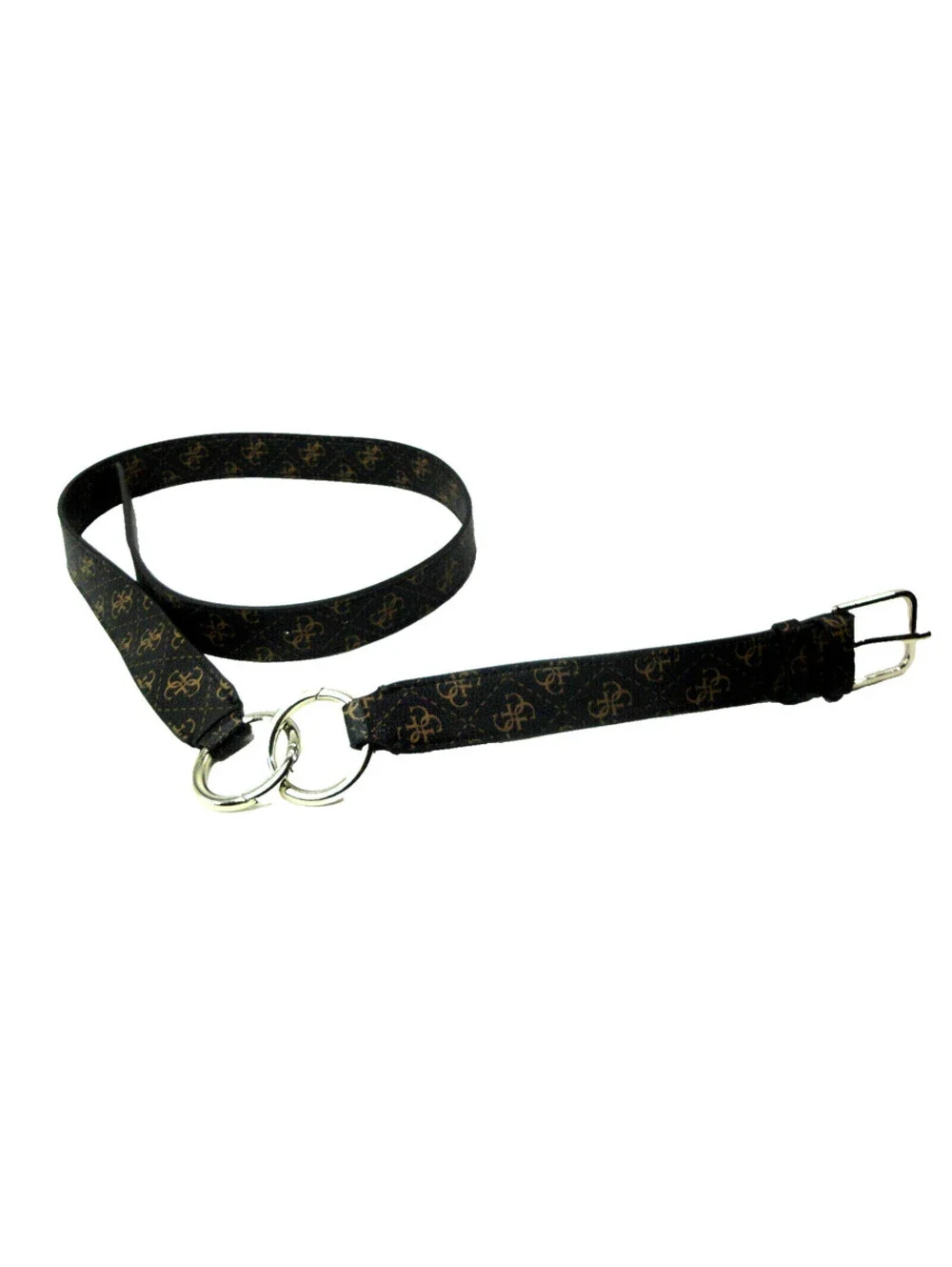 Guess Womens 2 Pc Leather O ring Belt Dark Brown/Coffee Detacheable Sz XL *NWOT*